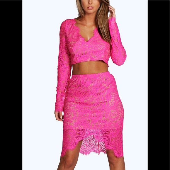 Boohoo lace midi skirt US 2 BNWOT - Picture 2 of 3